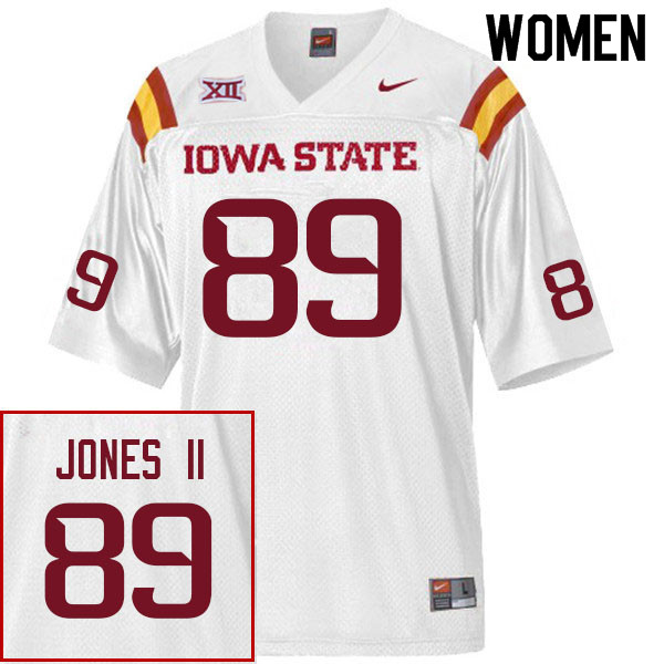 Women #89 Trent Jones II Iowa State Cyclones College Football Jerseys Sale-White - Click Image to Close